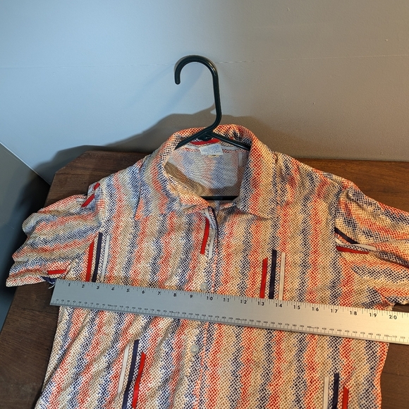 Vintage 1970s polyester short sleeve button down small 40 - Picture 8 of 11